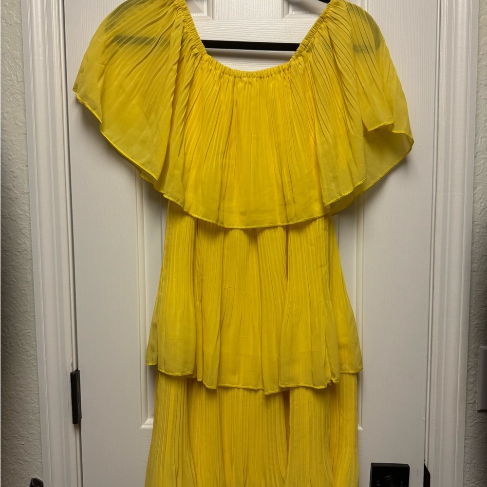 Amazon Yellow Off Shoulder Dress